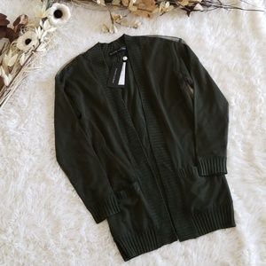 Ralph Lauren Silk Mesh Overlay Sweater Cardigan